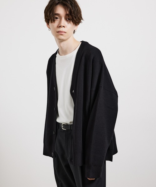 JUNRED（ジュンレッド）の「【ルーズシルエット】BIGカーディガン（カーディガン/ボレロ・メンズ・チャコールグレー/ブラック/ライトグレー・S/M/L）」の14枚目の写真