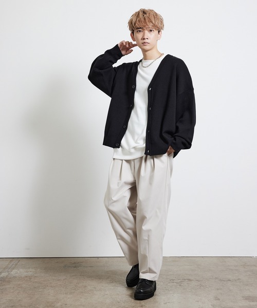 JUNRED（ジュンレッド）の「【ルーズシルエット】BIGカーディガン（カーディガン/ボレロ・メンズ・チャコールグレー/ブラック/ライトグレー・S/M/L）」の15枚目の写真