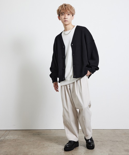 JUNRED（ジュンレッド）の「【ルーズシルエット】BIGカーディガン（カーディガン/ボレロ・メンズ・チャコールグレー/ブラック/ライトグレー・S/M/L）」の13枚目の写真