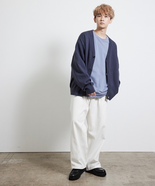 JUNRED（ジュンレッド）の「【ルーズシルエット】BIGカーディガン（カーディガン/ボレロ・メンズ・チャコールグレー/ブラック/ライトグレー・S/M/L）」の5枚目の写真