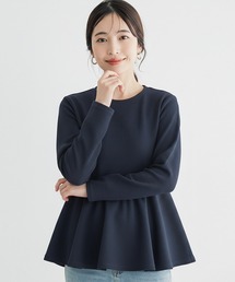 coca（coca）（コカ）の「＼お気に入り2万越え・再入荷／エンボス加工裾フレアトップス（Tシャツ/カットソー）」