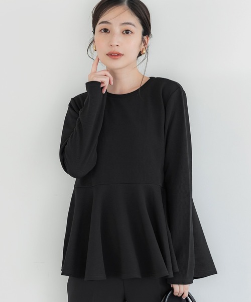 トップス soko エンボス加工裾フレアトップス（Tシャツ/カットソー）｜coca（coca