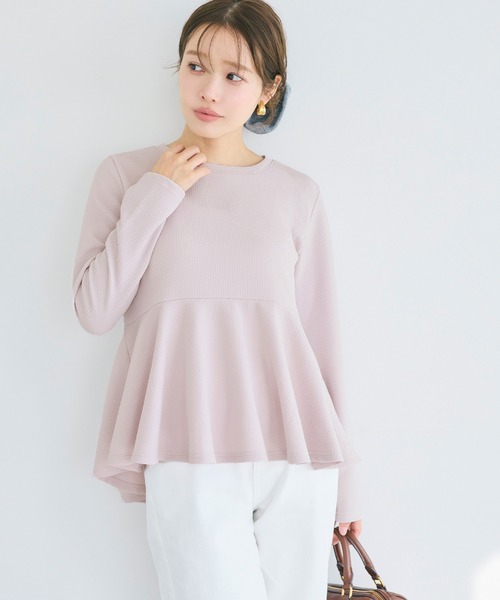 エンシア アール チューリップトップス カットソー シルク混 半袖 フレア osharewalker（オシャレウォーカー） Tシャツ レディース トップス