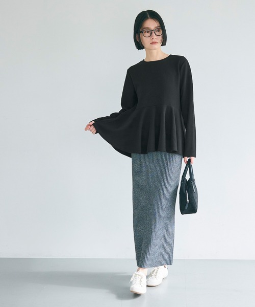 formo Flare Sweat Tops 黒　フォルモ　フレアートップス セール☆1990円→1490円 フレアスリーブレーストップス