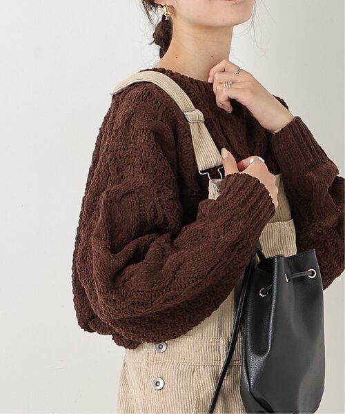 frames RAY CASSIN（フレームスレイカズン）の「マットモールケーブルプルオーバー（ニット/セーター・レディース・レッド/バイオレット/ダークブラウン/イエロー×グリーン/ブルー/オフホワイト・FREE）」の3枚目の写真