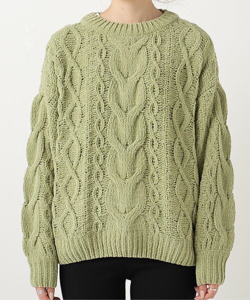 frames RAY CASSIN（フレームスレイカズン）の「マットモールケーブルプルオーバー（ニット/セーター・レディース・レッド/バイオレット/ダークブラウン/イエロー×グリーン/ブルー/オフホワイト・FREE）」の19枚目の写真