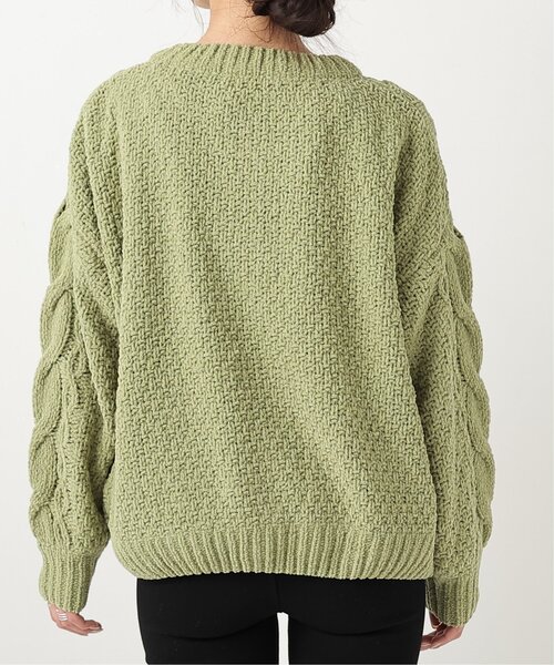 frames RAY CASSIN（フレームスレイカズン）の「マットモールケーブルプルオーバー（ニット/セーター・レディース・レッド/バイオレット/ダークブラウン/イエロー×グリーン/ブルー/オフホワイト・FREE）」の17枚目の写真