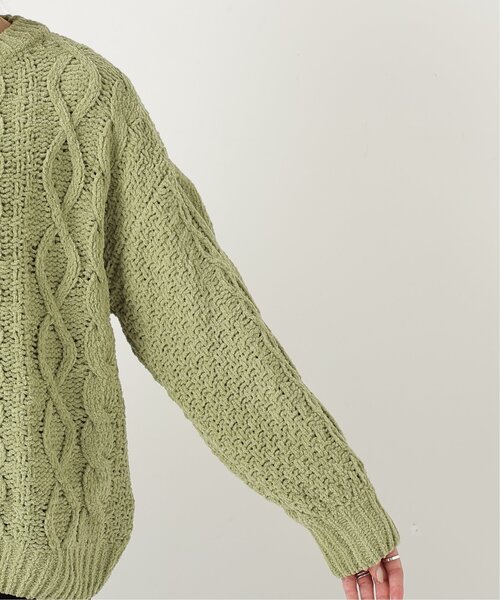 frames RAY CASSIN（フレームスレイカズン）の「マットモールケーブルプルオーバー（ニット/セーター・レディース・レッド/バイオレット/ダークブラウン/イエロー×グリーン/ブルー/オフホワイト・FREE）」の14枚目の写真