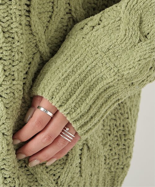 frames RAY CASSIN（フレームスレイカズン）の「マットモールケーブルプルオーバー（ニット/セーター・レディース・レッド/バイオレット/ダークブラウン/イエロー×グリーン/ブルー/オフホワイト・FREE）」の13枚目の写真