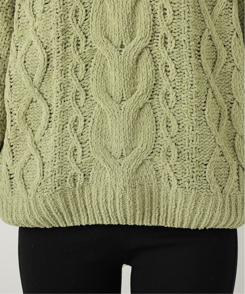 frames RAY CASSIN（フレームスレイカズン）の「マットモールケーブルプルオーバー（ニット/セーター・レディース・レッド/バイオレット/ダークブラウン/イエロー×グリーン/ブルー/オフホワイト・FREE）」の11枚目の写真