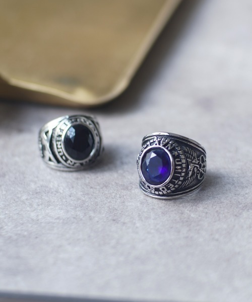 dictionary(ディクショナリー)の「【dictionary】ストーン カレッジ リング(リング・メンズ・ブラック/ブルー・17/19/21)」の2枚目の写真