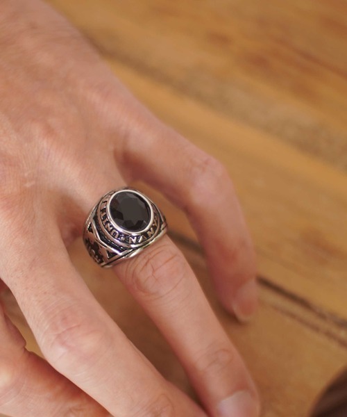 dictionary(ディクショナリー)の「【dictionary】ストーン カレッジ リング(リング・メンズ・ブラック/ブルー・17/19/21)」の1枚目の写真