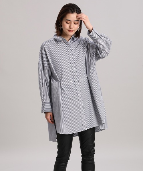 Luftrobe(ルフトローブ)の「《Luftrobe》マルチWAYロングシャツ(シャツ/ブラウス・レディース・ネイビー・9号)」の1枚目の写真