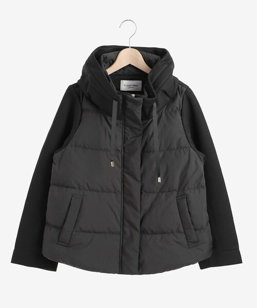 le.coeur blanc(ルクールブラン)の「【WEB限定】ボンディング×ダウンショートブルゾン(ダウンジャケット/コート・レディース・ブラック/ベージュ/ライトグリーン・38)」の2枚目の写真