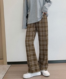 ストレートチェックパンツ