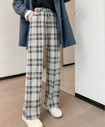 ストレートチェックパンツ