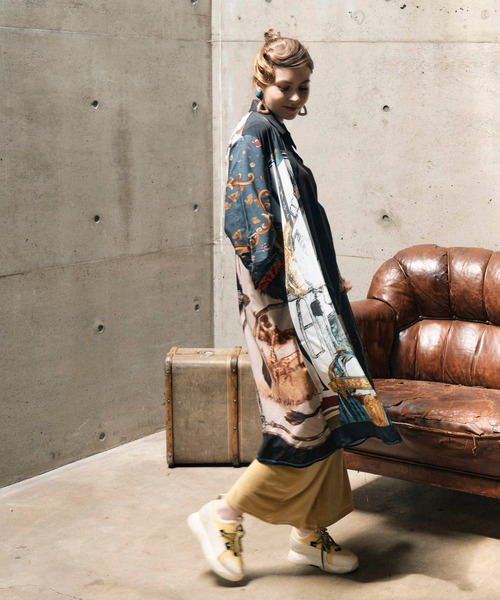 Cepica（セピカ）の「オリジナルパッチプリント/シャツガウンワンピース（ワンピース・レディース・ブラック系・FREE）」の5枚目の写真