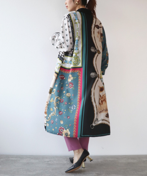 Cepica（セピカ）の「オリジナルパッチプリント/シャツガウンワンピース（ワンピース・レディース・ブラック系・FREE）」の8枚目の写真