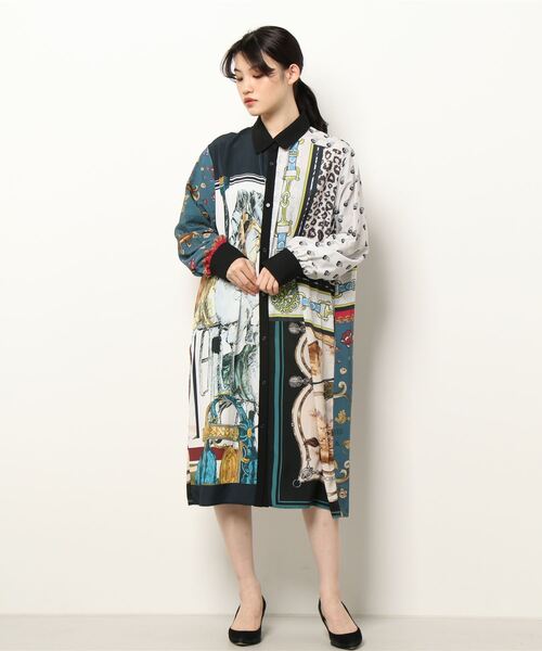 Cepica（セピカ）の「オリジナルパッチプリント/シャツガウンワンピース（ワンピース・レディース・ブラック系・FREE）」の9枚目の写真