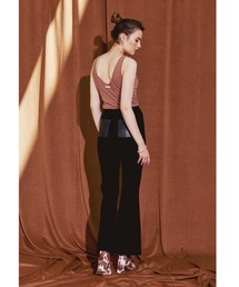 【ViVi 1月号掲載】Fake Leather Pocket Rib Knit Pants/フェイクレザーポケットリブニットパンツ