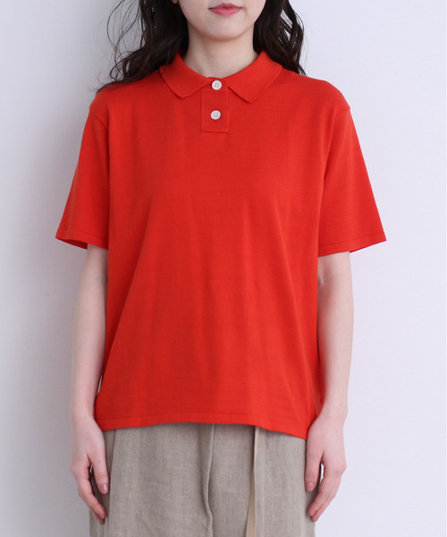 100/2FINX ニットポロプルオーバー