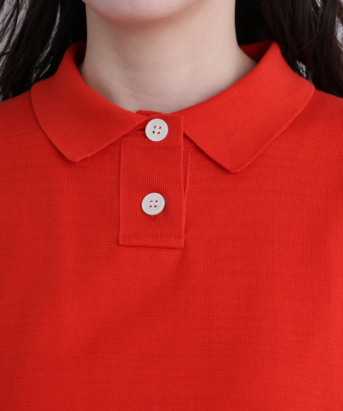 100/2FINX ニットポロプルオーバー