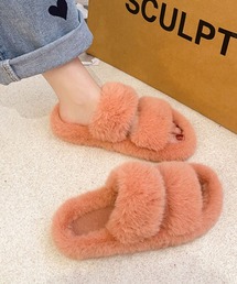 ふわふわファースリッパサンダル