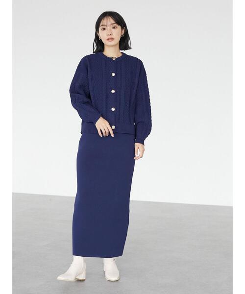 Green　Parks（グリーンパークス）の「<軽量・ウォッシャブル>ニットスカート＊（スカート・レディース・ベージュ/ネイビー・FREE）」の22枚目の写真