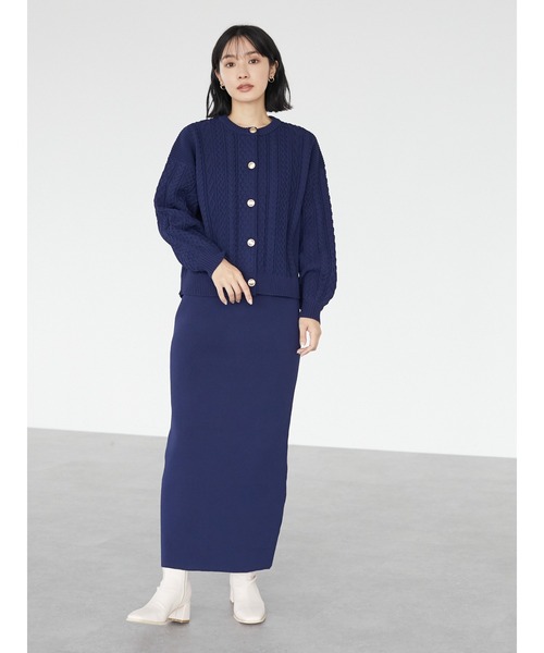 Green　Parks（グリーンパークス）の「<軽量・ウォッシャブル>ニットスカート＊（スカート・レディース・ベージュ/ネイビー・FREE）」の10枚目の写真