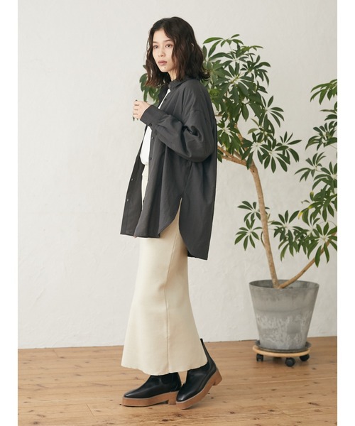 Green　Parks（グリーンパークス）の「<軽量・ウォッシャブル>ニットスカート＊（スカート・レディース・ベージュ/ネイビー・FREE）」の7枚目の写真