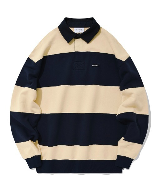 COVERNAT(カバーナット)の「【COVERNAT】RUGBY CREWNECK / カバーナット ラグビー ボーダー ポロ スウェットシャツ(スウェット・メンズ・ヘザーグレー/グリーン/ネイビー/アイボリー・X-LARGE/SMALL/MEDIUM/LARGE)」の3枚目の写真