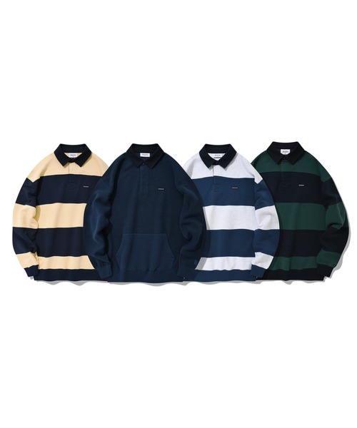 COVERNAT(カバーナット)の「【COVERNAT】RUGBY CREWNECK / カバーナット ラグビー ボーダー ポロ スウェットシャツ(スウェット・メンズ・ヘザーグレー/グリーン/ネイビー/アイボリー・X-LARGE/SMALL/MEDIUM/LARGE)」の12枚目の写真