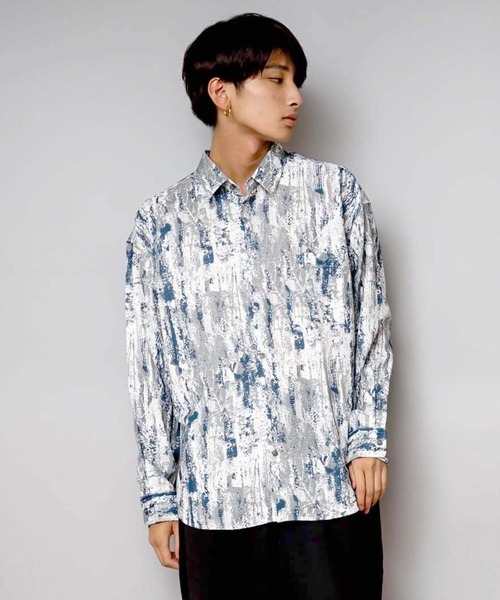 UNIIT(ユニット)の「【UNIIT/ユニット】トータルパターン ルーズビッグシルエットシャツ(シャツ/ブラウス・メンズ・ブラウン/ブルー/ブラック/ダークブラウン/グレー・MEDIUM/LARGE/X-LARGE)」の3枚目の写真