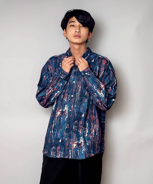 UNIIT(ユニット)の「【UNIIT/ユニット】トータルパターン ルーズビッグシルエットシャツ(シャツ/ブラウス・メンズ・ブラウン/ブルー/ブラック/ダークブラウン/グレー・MEDIUM/LARGE/X-LARGE)」の1枚目の写真