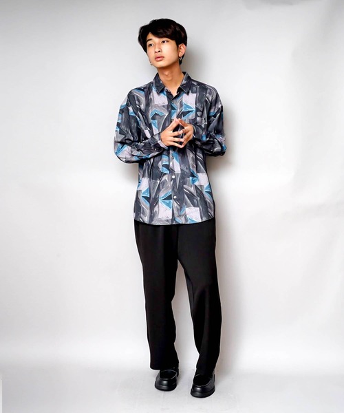 UNIIT(ユニット)の「【UNIIT/ユニット】トータルパターン ルーズビッグシルエットシャツ(シャツ/ブラウス・メンズ・ブラウン/ブルー/ブラック/ダークブラウン/グレー・MEDIUM/LARGE/X-LARGE)」の6枚目の写真