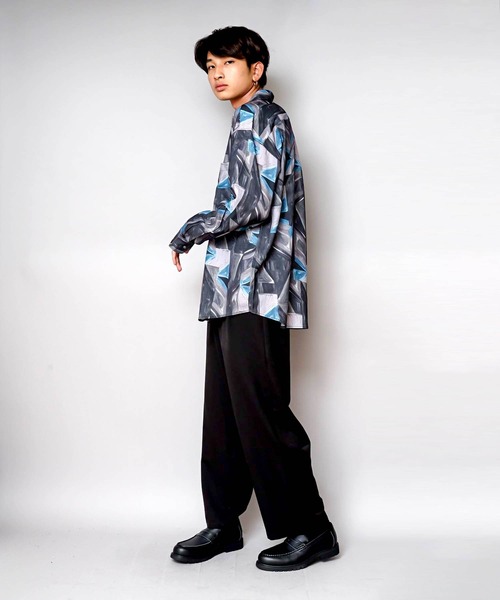 UNIIT(ユニット)の「【UNIIT/ユニット】トータルパターン ルーズビッグシルエットシャツ(シャツ/ブラウス・メンズ・ブラウン/ブルー/ブラック/ダークブラウン/グレー・MEDIUM/LARGE/X-LARGE)」の8枚目の写真