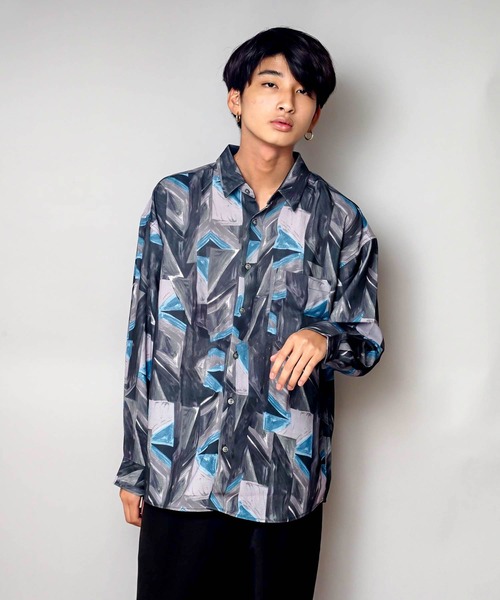 UNIIT(ユニット)の「【UNIIT/ユニット】トータルパターン ルーズビッグシルエットシャツ(シャツ/ブラウス・メンズ・ブラウン/ブルー/ブラック/ダークブラウン/グレー・MEDIUM/LARGE/X-LARGE)」の10枚目の写真