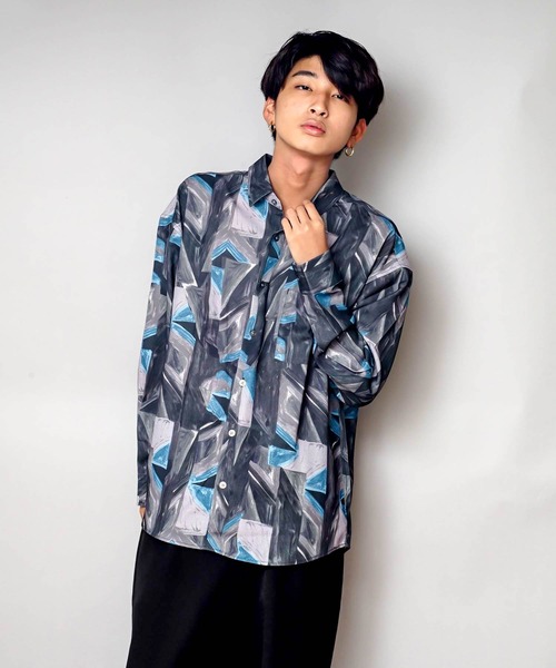 UNIIT(ユニット)の「【UNIIT/ユニット】トータルパターン ルーズビッグシルエットシャツ(シャツ/ブラウス・メンズ・ブラウン/ブルー/ブラック/ダークブラウン/グレー・MEDIUM/LARGE/X-LARGE)」の11枚目の写真