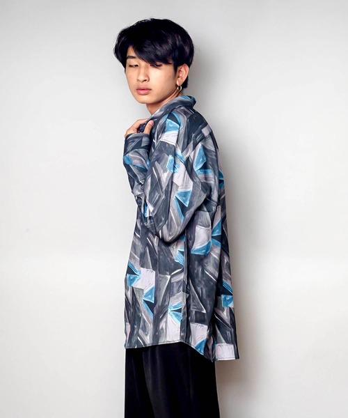 UNIIT(ユニット)の「【UNIIT/ユニット】トータルパターン ルーズビッグシルエットシャツ(シャツ/ブラウス・メンズ・ブラウン/ブルー/ブラック/ダークブラウン/グレー・MEDIUM/LARGE/X-LARGE)」の12枚目の写真