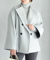 美品【UNTITLED】アンタイトル ジロンラムノーカラーショート