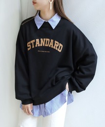 【shemoshelly】裏毛クルーネック"STANDARD"ロゴスウェット