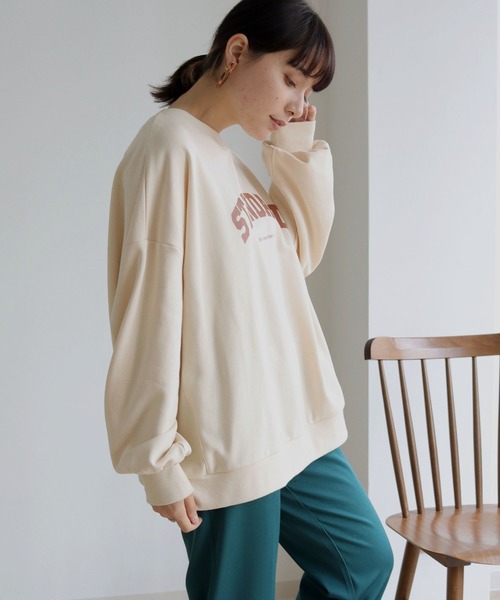 HER CLOSET(ハークローゼット)の「【shemoshelly】裏毛クルーネック"STANDARD"ロゴスウェット(スウェット・レディース・チャコールグレー/ブラック/グリーン/ヘザーグレー/ホワイト系その他・M)」の19枚目の写真
