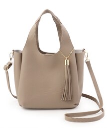 DRESKIP | タッセル付き一枚皮風クリテトート(トートバッグ)