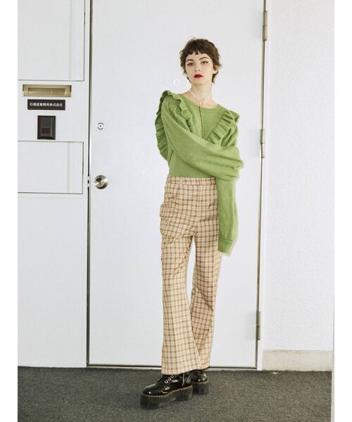 jouetie（ジュエティ）の「フリルカラーニット（ニット/セーター・レディース・ブラック/レッド/グリーン/ブルー・MEDIUM）」の5枚目の写真