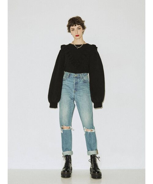 jouetie（ジュエティ）の「フリルカラーニット（ニット/セーター・レディース・ブラック/レッド/グリーン/ブルー・MEDIUM）」の12枚目の写真