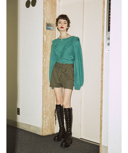 jouetie（ジュエティ）の「フリルカラーニット（ニット/セーター・レディース・ブラック/レッド/グリーン/ブルー・MEDIUM）」の17枚目の写真