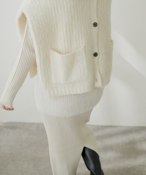 natural couture(ナチュラルクチュール)の「【大人ナチュ】【WEB限定】モンスターBIGカーディガン(カーディガン/ボレロ・レディース・キャメル/チャコールグレー/グリーン/ホワイト・FREE)」の20枚目の写真