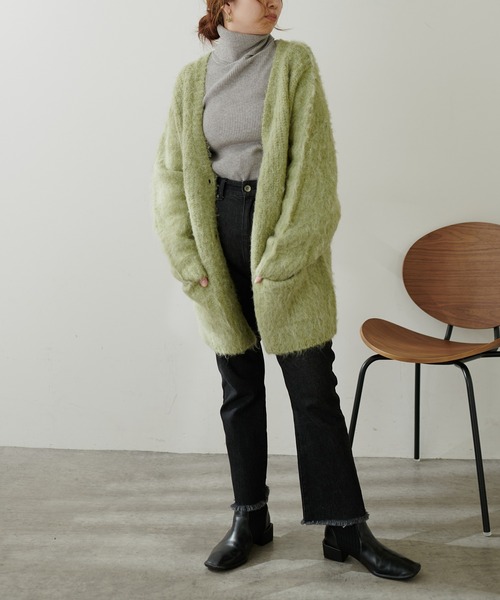 natural couture(ナチュラルクチュール)の「【大人ナチュ】【WEB限定】モンスターBIGカーディガン(カーディガン/ボレロ・レディース・キャメル/チャコールグレー/グリーン/ホワイト・FREE)」の17枚目の写真