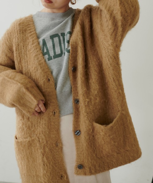natural couture(ナチュラルクチュール)の「【大人ナチュ】【WEB限定】モンスターBIGカーディガン(カーディガン/ボレロ・レディース・キャメル/チャコールグレー/グリーン/ホワイト・FREE)」の18枚目の写真