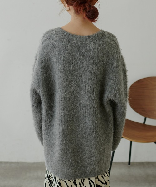 natural couture(ナチュラルクチュール)の「【大人ナチュ】【WEB限定】モンスターBIGカーディガン(カーディガン/ボレロ・レディース・キャメル/チャコールグレー/グリーン/ホワイト・FREE)」の8枚目の写真